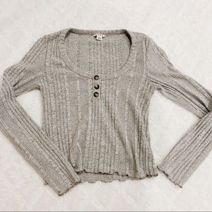 Aeropostale Grey Button Sweater